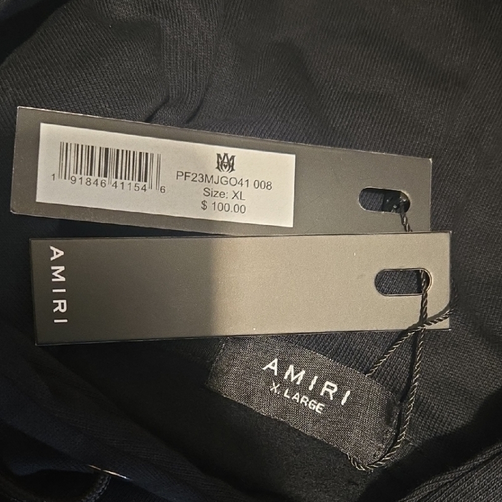 AMIRI Black Hoodie and Joggers with Orange Accents - Picture 2 of 4